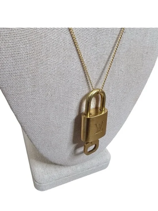 Authentic Louis Vuitton Gold Tone Padlock Pendant Charm - Picture 2 of 5
